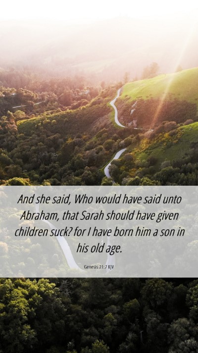 Picture 06 - Genesis 21:7 KJV Mobile Phone Wallpaper - And she said, Who would have said unto Abraham, - Mobile Bible Verse Wallpaper