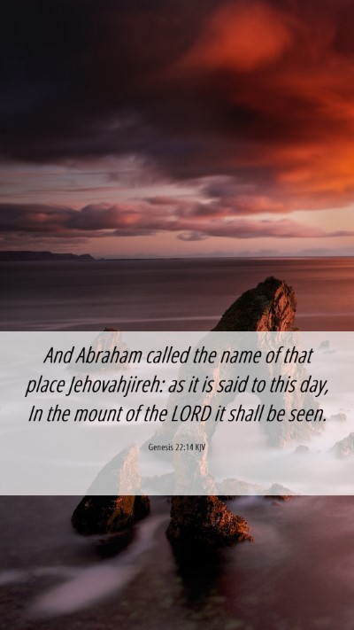 Picture 06 - Genesis 22:14 KJV Mobile Phone Wallpaper - And Abraham called the name of that place - Mobile Bible Verse Wallpaper