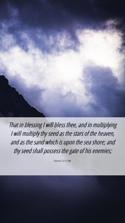 Picture 06 - Genesis 22:17 KJV Mobile Phone Wallpaper - That in blessing I will bless thee, and in - Mobile Bible Verse Wallpaper