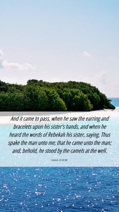 Picture 06 - Genesis 24:30 KJV Mobile Phone Wallpaper - And it came to pass, when he saw the earring and - Mobile Bible Verse Wallpaper