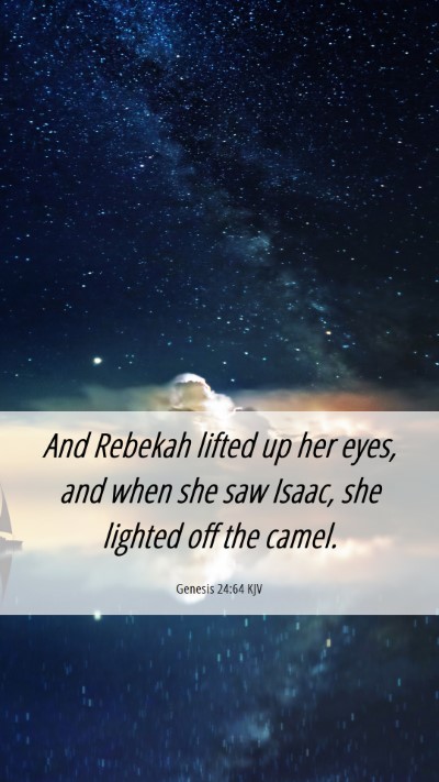 Picture 06 - Genesis 24:64 KJV Mobile Phone Wallpaper - And Rebekah lifted up her eyes, and when she saw - Mobile Bible Verse Wallpaper