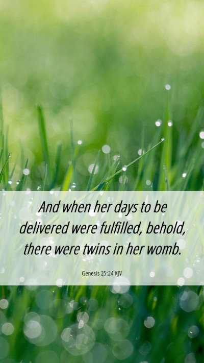 Picture 06 - Genesis 25:24 KJV Mobile Phone Wallpaper - And when her days to be delivered were fulfilled, - Mobile Bible Verse Wallpaper