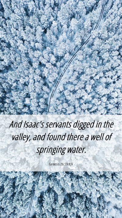 Picture 06 - Genesis 26:19 KJV Mobile Phone Wallpaper - And Isaac's servants digged in the valley, and - Mobile Bible Verse Wallpaper