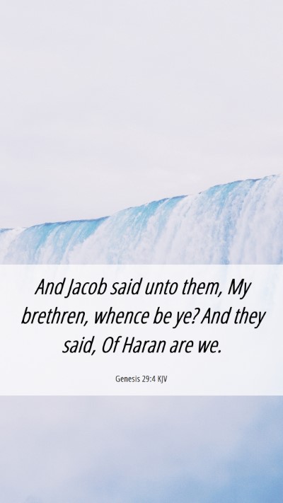 Picture 06 - Genesis 29:4 KJV Mobile Phone Wallpaper - And Jacob said unto them, My brethren, whence be - Mobile Bible Verse Wallpaper