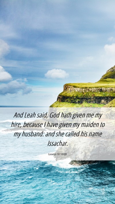 Picture 06 - Genesis 30:18 KJV Mobile Phone Wallpaper - And Leah said, God hath given me my hire, because - Mobile Bible Verse Wallpaper