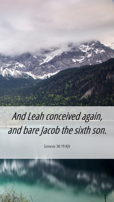 Picture 06 - Genesis 30:19 KJV Mobile Phone Wallpaper - And Leah conceived again, and bare Jacob the - Mobile Bible Verse Wallpaper