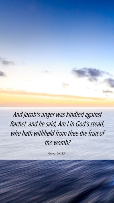 Picture 06 - Genesis 30:2 KJV Mobile Phone Wallpaper - And Jacob's anger was kindled against Rachel: and - Mobile Bible Verse Wallpaper