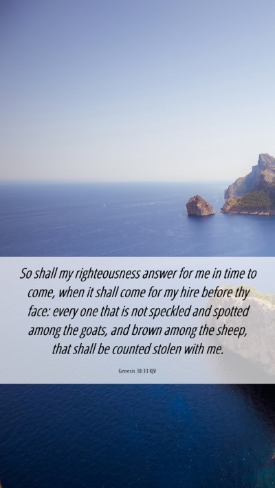 Picture 06 - Genesis 30:33 KJV Mobile Phone Wallpaper - So shall my righteousness answer for me in time - Mobile Bible Verse Wallpaper