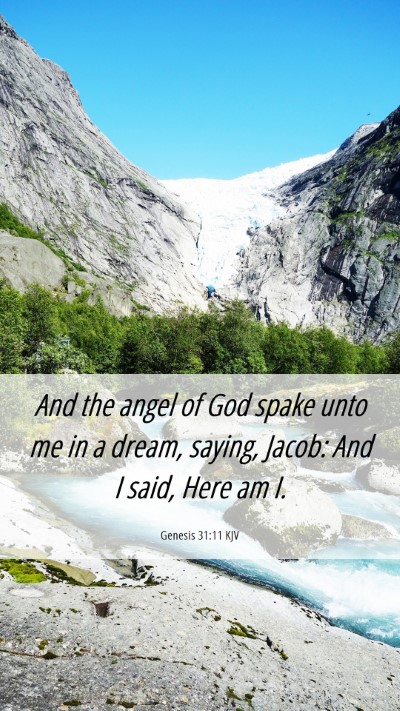 Picture 06 - Genesis 31:11 KJV Mobile Phone Wallpaper - And the angel of God spake unto me in a dream, - Mobile Bible Verse Wallpaper