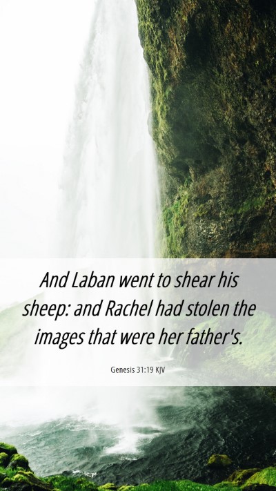 Picture 06 - Genesis 31:19 KJV Mobile Phone Wallpaper - And Laban went to shear his sheep: and Rachel had - Mobile Bible Verse Wallpaper