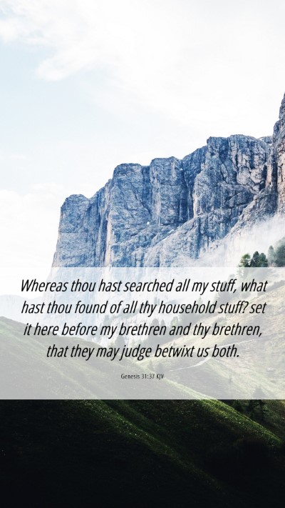 Picture 06 - Genesis 31:37 KJV Mobile Phone Wallpaper - Whereas thou hast searched all my stuff, what - Mobile Bible Verse Wallpaper