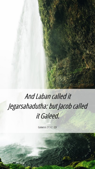 Picture 06 - Genesis 31:47 KJV Mobile Phone Wallpaper - And Laban called it Jegarsahadutha: but Jacob - Mobile Bible Verse Wallpaper
