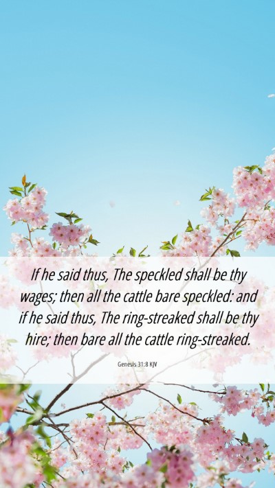 Picture 06 - Genesis 31:8 KJV Mobile Phone Wallpaper - If he said thus, The speckled shall be thy wages; - Mobile Bible Verse Wallpaper