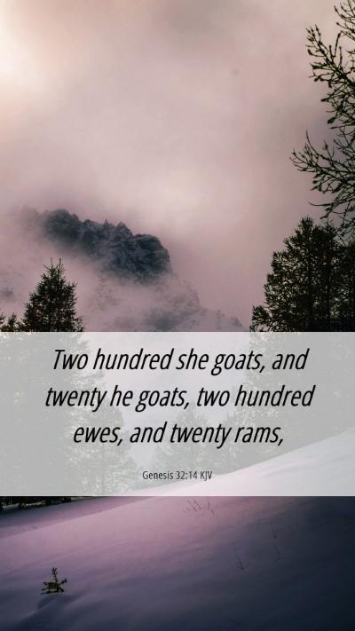 Picture 06 - Genesis 32:14 KJV Mobile Phone Wallpaper - Two hundred she goats, and twenty he goats, two - Mobile Bible Verse Wallpaper