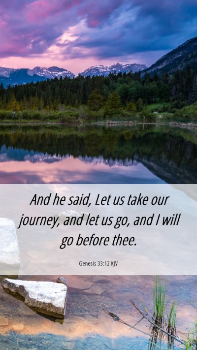 Picture 06 - Genesis 33:12 KJV Mobile Phone Wallpaper - And he said, Let us take our journey, and let us - Mobile Bible Verse Wallpaper