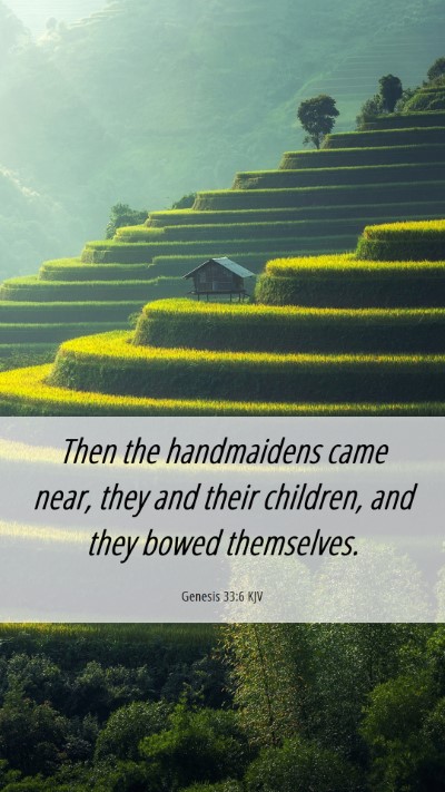Picture 06 - Genesis 33:6 KJV Mobile Phone Wallpaper - Then the handmaidens came near, they and their - Mobile Bible Verse Wallpaper