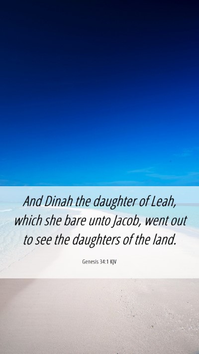 Picture 06 - Genesis 34:1 KJV Mobile Phone Wallpaper - And Dinah the daughter of Leah, which she bare - Mobile Bible Verse Wallpaper