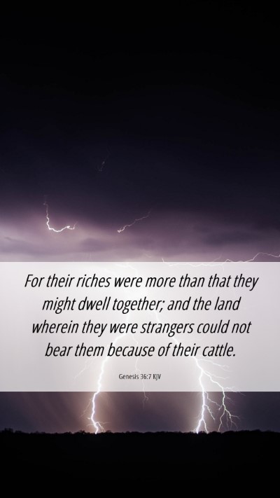 Picture 06 - Genesis 36:7 KJV Mobile Phone Wallpaper - For their riches were more than that they might - Mobile Bible Verse Wallpaper