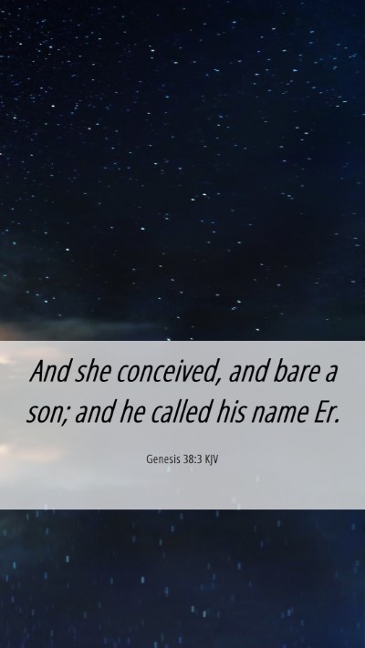 Picture 06 - Genesis 38:3 KJV Mobile Phone Wallpaper - And she conceived, and bare a son; and he called - Mobile Bible Verse Wallpaper