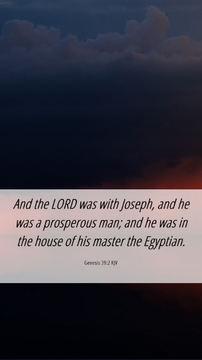 Picture 06 - Genesis 39:2 KJV Mobile Phone Wallpaper - And the LORD was with Joseph, and he was a - Mobile Bible Verse Wallpaper