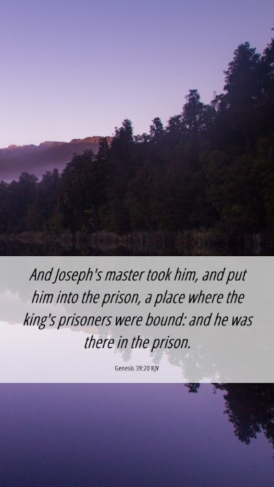 Picture 06 - Genesis 39:20 KJV Mobile Phone Wallpaper - And Joseph's master took him, and put him into - Mobile Bible Verse Wallpaper