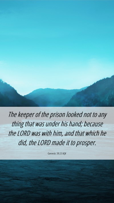 Picture 06 - Genesis 39:23 KJV Mobile Phone Wallpaper - The keeper of the prison looked not to any thing - Mobile Bible Verse Wallpaper