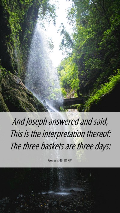 Picture 06 - Genesis 40:18 KJV Mobile Phone Wallpaper - And Joseph answered and said, This is the - Mobile Bible Verse Wallpaper