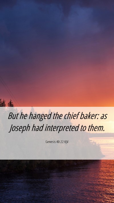 Picture 06 - Genesis 40:22 KJV Mobile Phone Wallpaper - But he hanged the chief baker: as Joseph had - Mobile Bible Verse Wallpaper