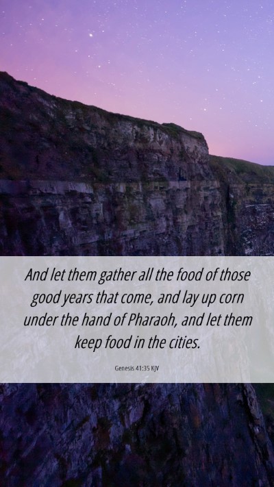 Picture 06 - Genesis 41:35 KJV Mobile Phone Wallpaper - And let them gather all the food of those good - Mobile Bible Verse Wallpaper