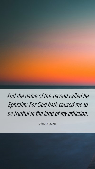 Picture 06 - Genesis 41:52 KJV Mobile Phone Wallpaper - And the name of the second called he Ephraim: For - Mobile Bible Verse Wallpaper