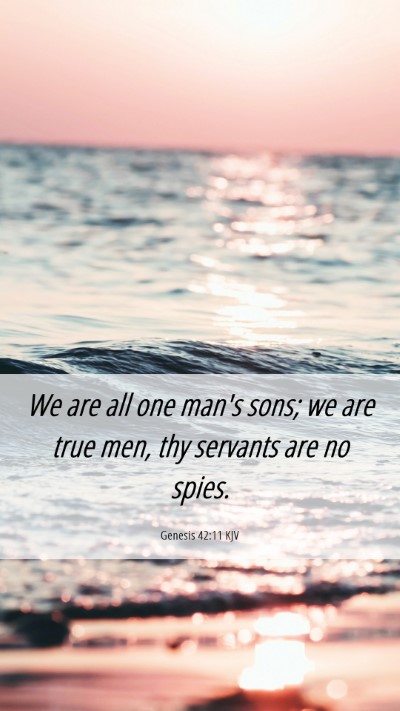 Picture 06 - Genesis 42:11 KJV Mobile Phone Wallpaper - We are all one man's sons; we are true men, thy - Mobile Bible Verse Wallpaper