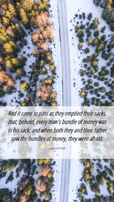 Picture 06 - Genesis 42:35 KJV Mobile Phone Wallpaper - And it came to pass as they emptied their sacks, - Mobile Bible Verse Wallpaper