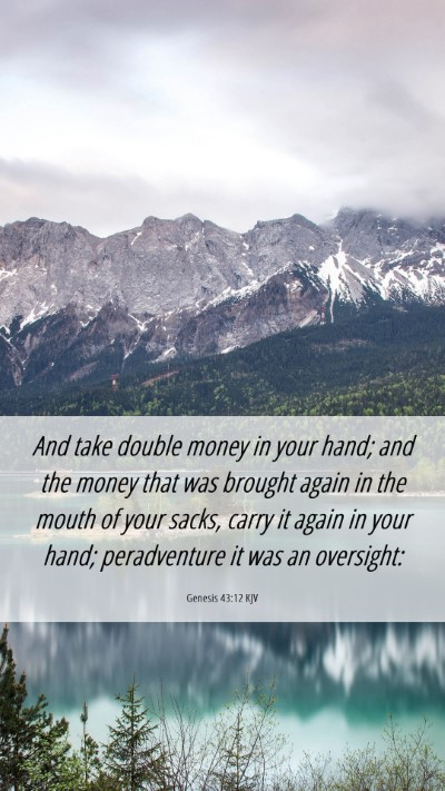 Picture 06 - Genesis 43:12 KJV Mobile Phone Wallpaper - And take double money in your hand; and the money - Mobile Bible Verse Wallpaper