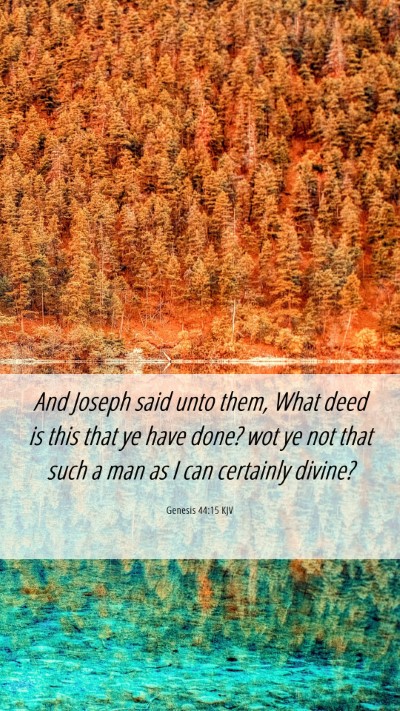 Picture 06 - Genesis 44:15 KJV Mobile Phone Wallpaper - And Joseph said unto them, What deed is this that - Mobile Bible Verse Wallpaper