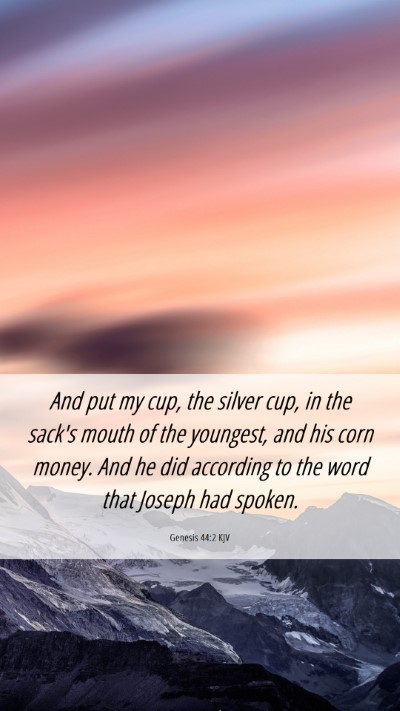 Picture 06 - Genesis 44:2 KJV Mobile Phone Wallpaper - And put my cup, the silver cup, in the sack's - Mobile Bible Verse Wallpaper