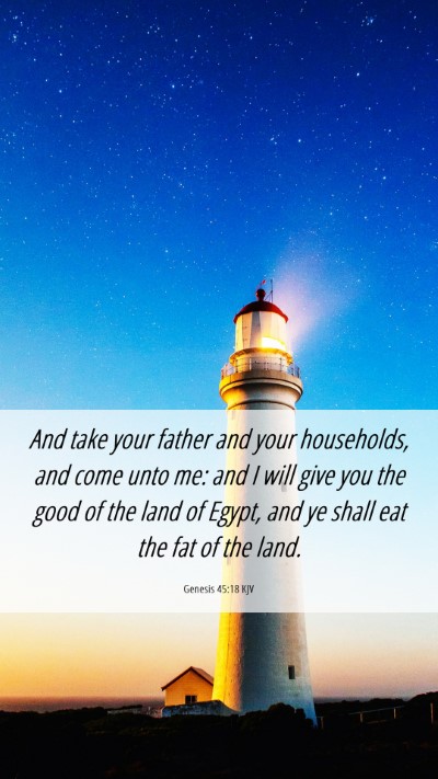 Picture 06 - Genesis 45:18 KJV Mobile Phone Wallpaper - And take your father and your households, and - Mobile Bible Verse Wallpaper