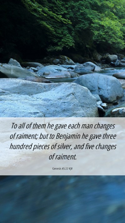 Picture 06 - Genesis 45:22 KJV Mobile Phone Wallpaper - To all of them he gave each man changes of - Mobile Bible Verse Wallpaper