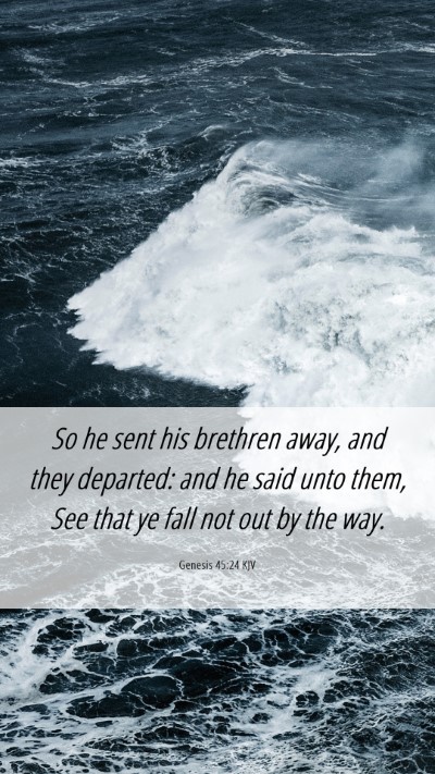 Picture 06 - Genesis 45:24 KJV Mobile Phone Wallpaper - So he sent his brethren away, and they departed: - Mobile Bible Verse Wallpaper