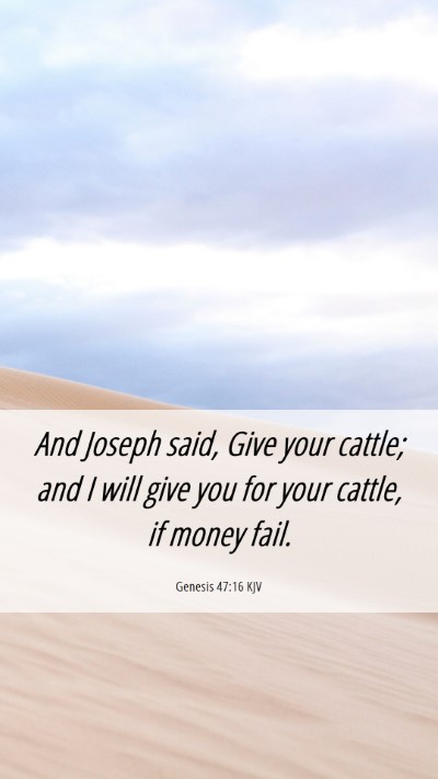 Picture 06 - Genesis 47:16 KJV Mobile Phone Wallpaper - And Joseph said, Give your cattle; and I will - Mobile Bible Verse Wallpaper