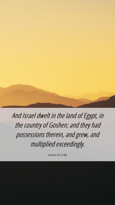 Picture 06 - Genesis 47:27 KJV Mobile Phone Wallpaper - And Israel dwelt in the land of Egypt, in the - Mobile Bible Verse Wallpaper
