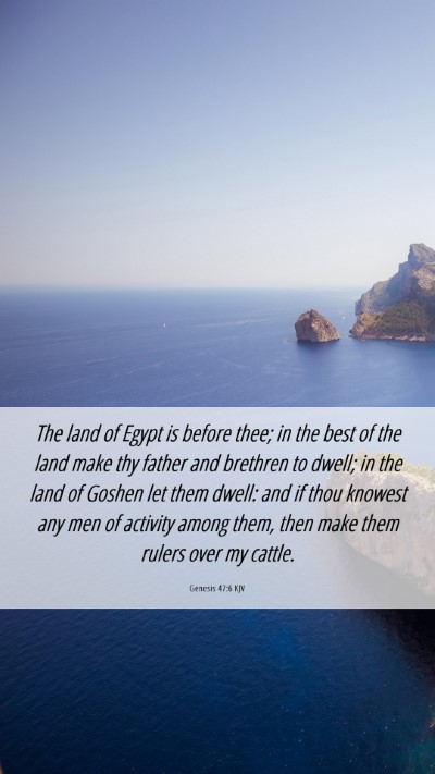 Picture 06 - Genesis 47:6 KJV Mobile Phone Wallpaper - The land of Egypt is before thee; in the best of - Mobile Bible Verse Wallpaper