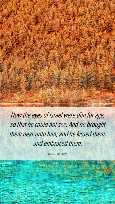 Picture 06 - Genesis 48:10 KJV Mobile Phone Wallpaper - Now the eyes of Israel were dim for age, so that - Mobile Bible Verse Wallpaper