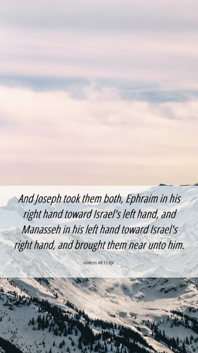 Picture 06 - Genesis 48:13 KJV Mobile Phone Wallpaper - And Joseph took them both, Ephraim in his right - Mobile Bible Verse Wallpaper