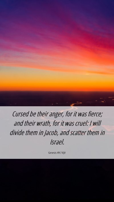 Picture 06 - Genesis 49:7 KJV Mobile Phone Wallpaper - Cursed be their anger, for it was fierce; and - Mobile Bible Verse Wallpaper