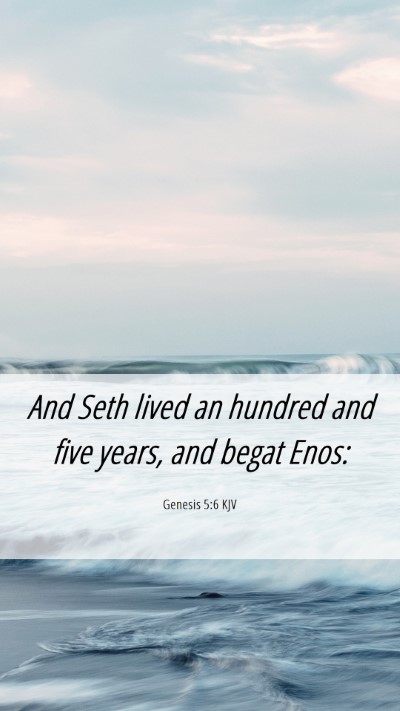 Picture 06 - Genesis 5:6 KJV Mobile Phone Wallpaper - And Seth lived an hundred and five years, and - Mobile Bible Verse Wallpaper