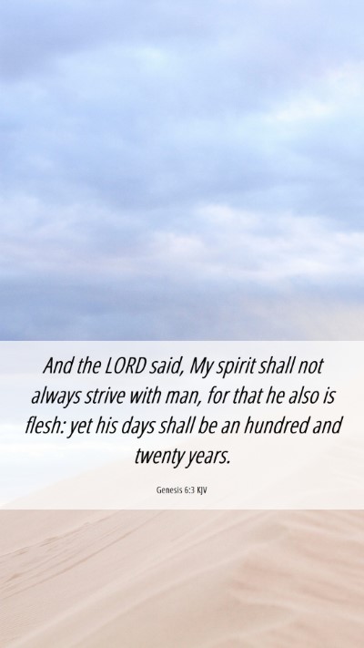 Picture 06 - Genesis 6:3 KJV Mobile Phone Wallpaper - And the LORD said, My spirit shall not always - Mobile Bible Verse Wallpaper