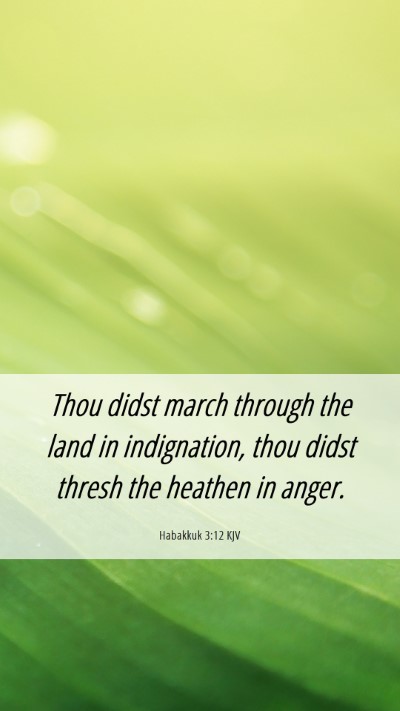 Picture 06 - Habakkuk 3:12 KJV Mobile Phone Wallpaper - Thou didst march through the land in indignation, - Mobile Bible Verse Wallpaper
