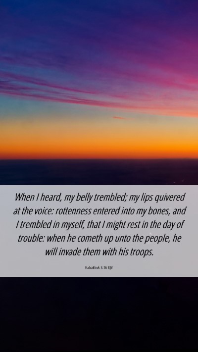 Picture 06 - Habakkuk 3:16 KJV Mobile Phone Wallpaper - When I heard, my belly trembled; my lips quivered - Mobile Bible Verse Wallpaper