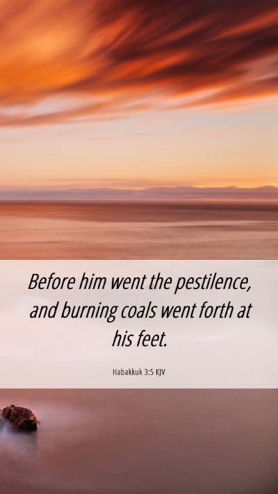 Picture 06 - Habakkuk 3:5 KJV Mobile Phone Wallpaper - Before him went the pestilence, and burning coals - Mobile Bible Verse Wallpaper