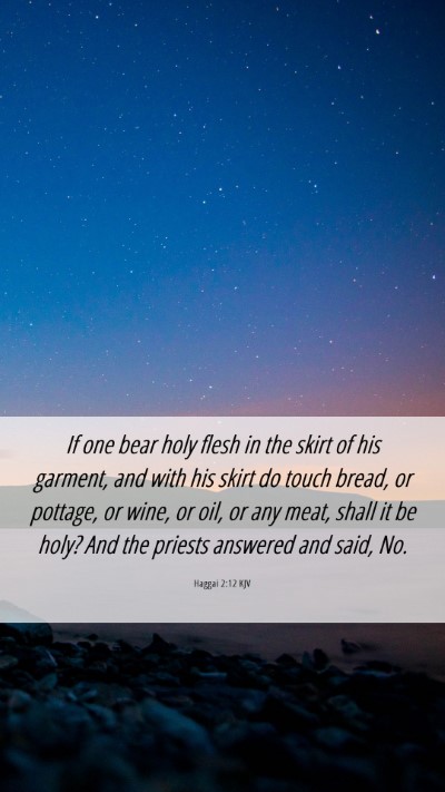 Picture 06 - Haggai 2:12 KJV Mobile Phone Wallpaper - If one bear holy flesh in the skirt of his - Mobile Bible Verse Wallpaper